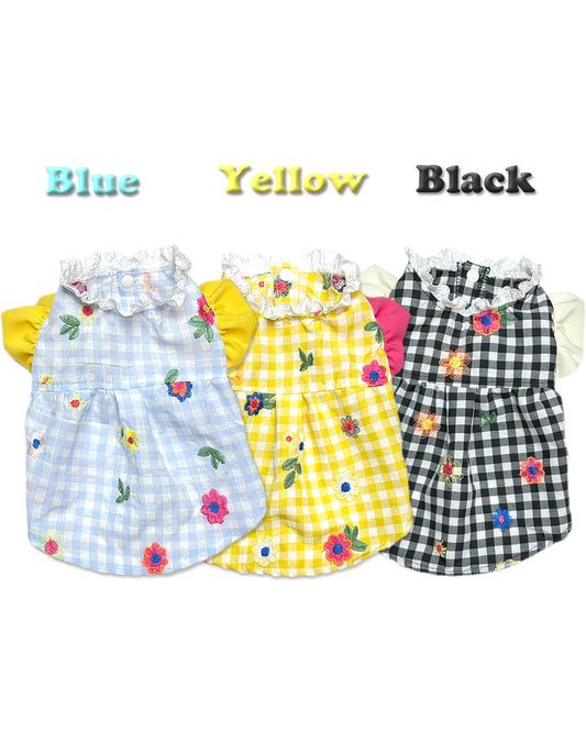 ☆Flower check shirt OP☆