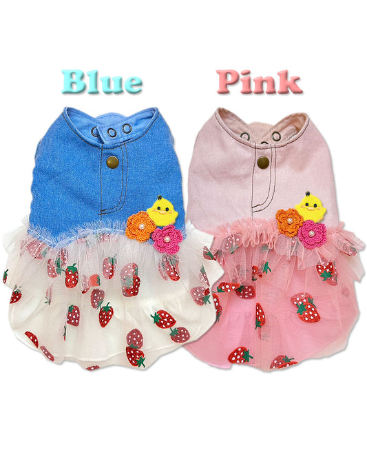 ☆Strawberry denim OP☆