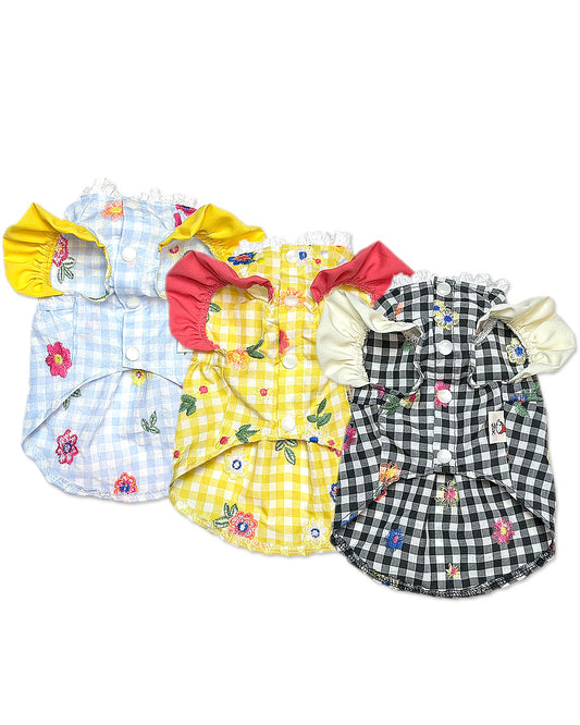 ☆Flower check shirt OP☆