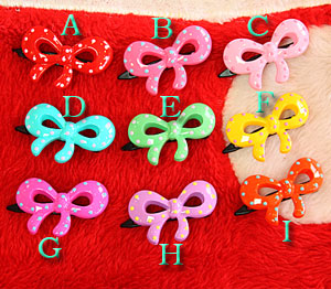 ☆水玉りぼんバレッタ☆