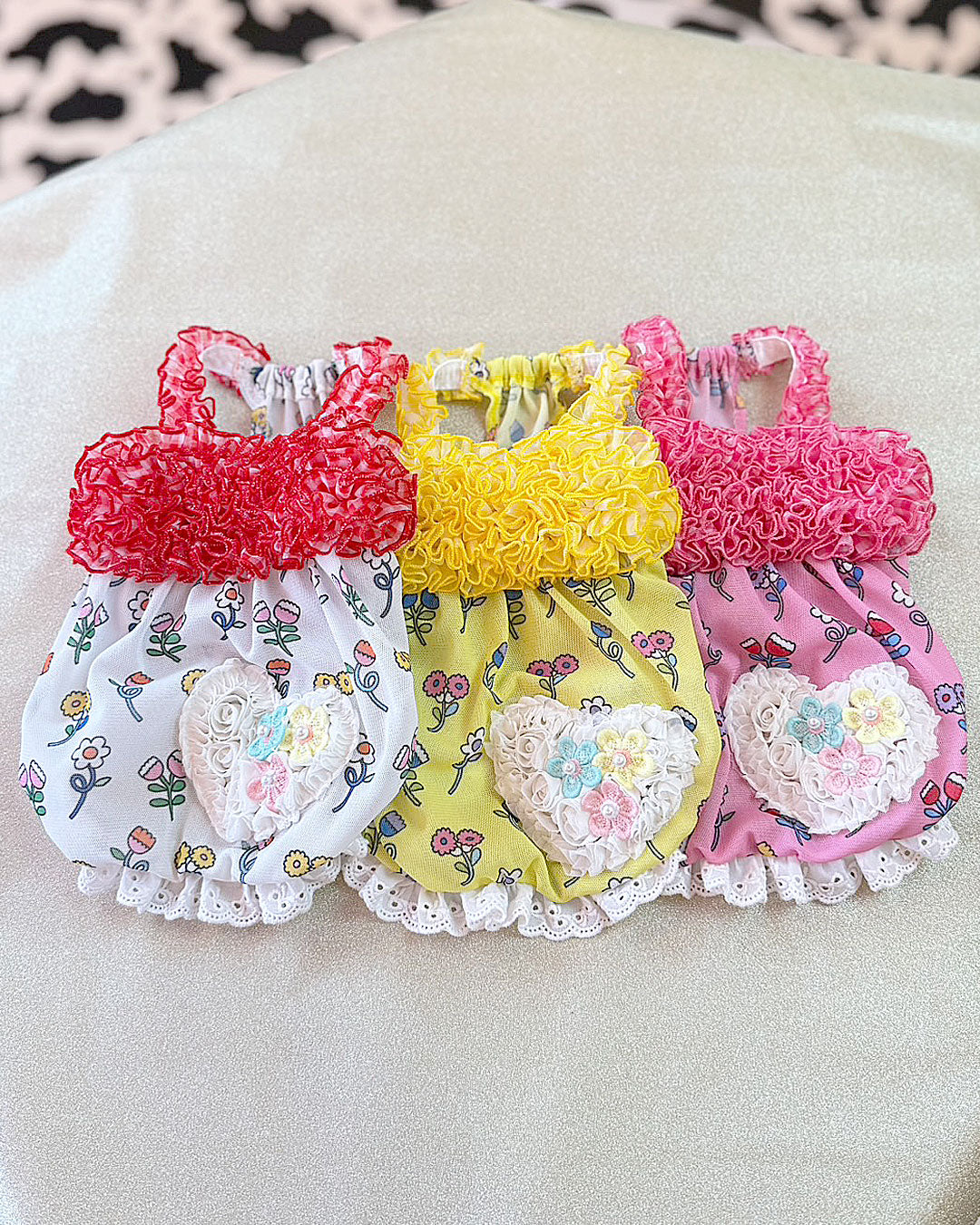 花音♡　ワンピース Kana ドレス シアー フラワー刺繍 チュール ワンピース