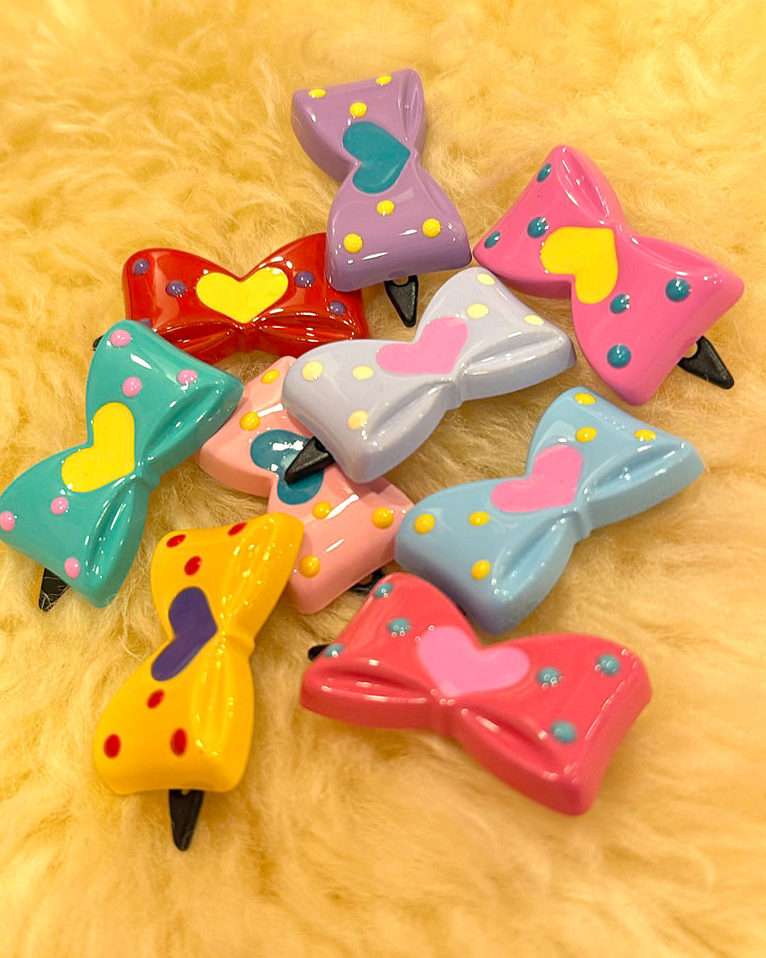 【リボンがキュート♡】リボンバレッタ キラキラグリッターリボンバレッタSet - Ank Rouge(アン